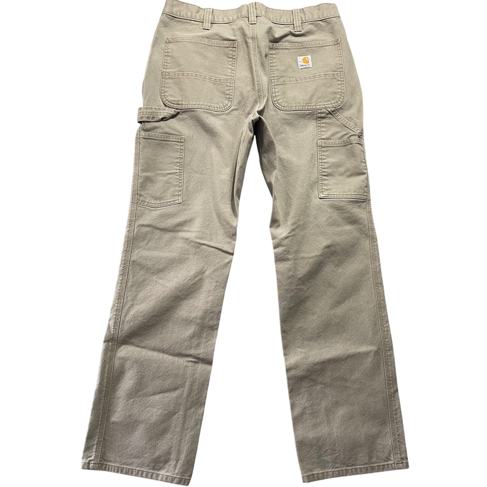 Carhartt Carpenter Pants Men 34x32 Tan Khaki Relaxed Fit Canvas Workwear Utility